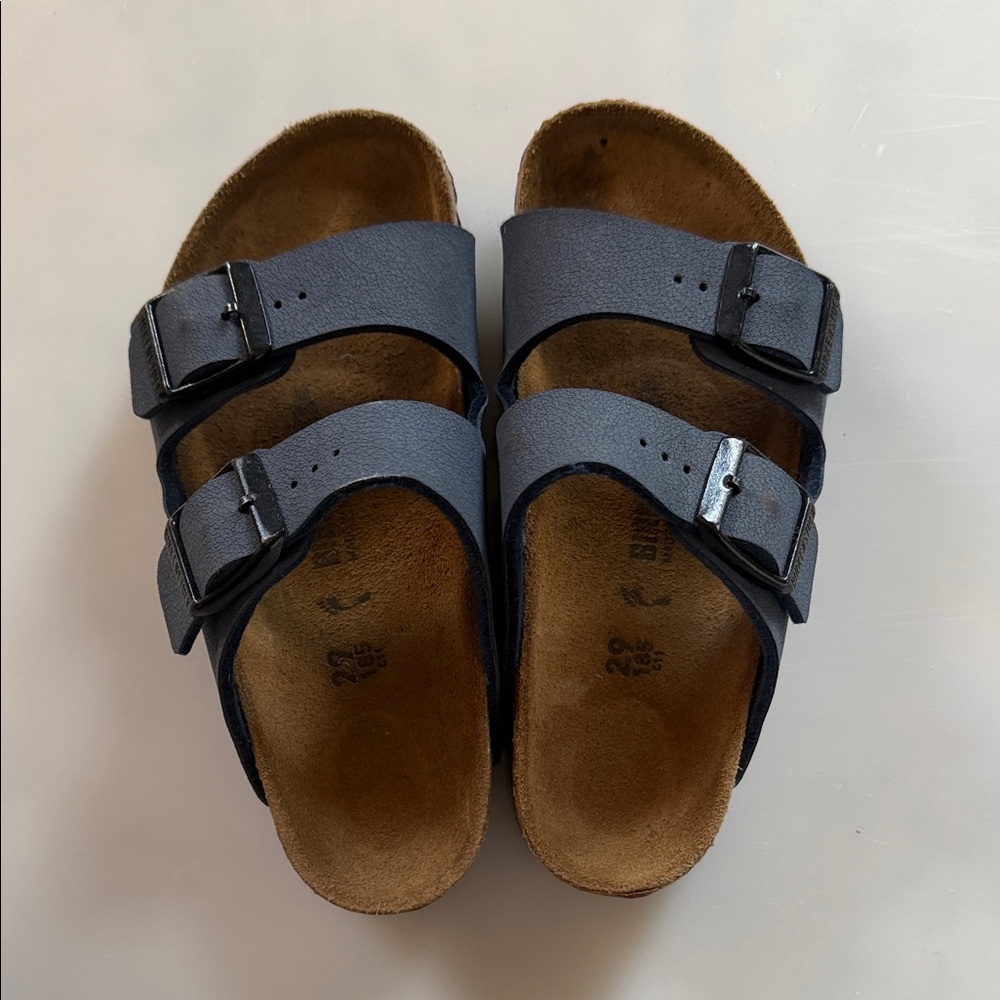 Kids Birkenstock Navy Double Strap Sandals